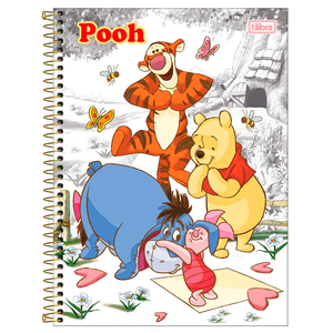 Caderno Universitario 1x1 80 Fls C.D. Tilibra - Pooh Core 4